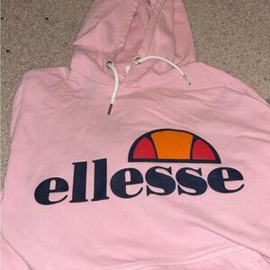 Ellesse Pink Pullover Hoodie with Orange Accent Logo
